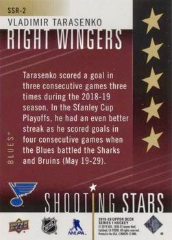 2019-20 Upper Deck - Shooting Stars Right Wingers Red #SSR-2 Vladimir Tarasenko Back