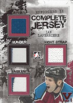 2015-16 In The Game Final Vault - 2013-14 In The Game Enforcers II - Complete Jerseys (Red Vault Stamp) #CJ-08 Ian Laperriere Front