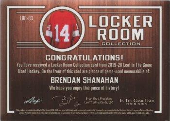 2019-20 Leaf In The Game Used - Locker Room Collection - Gold Spectrum Foil #LRC-03 Brendan Shanahan Back