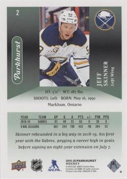 2019-20 Parkhurst - e-Pack Gold #2 Jeff Skinner Back