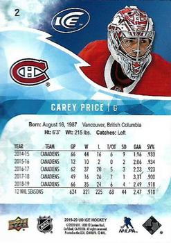 2019-20 Upper Deck Ice #2 Carey Price Back