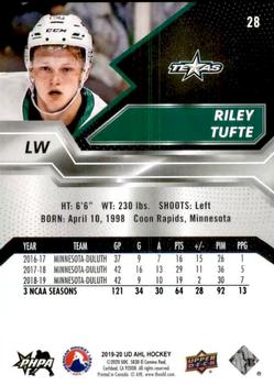 2019-20 Upper Deck AHL #28 Riley Tufte Back