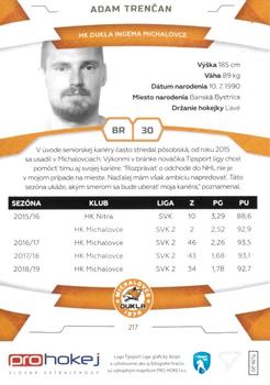 2019-20 SportZoo Tipsport Liga #217 Adam Trencan Back