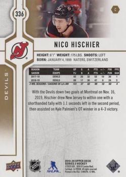 2019-20 Upper Deck - Silver Foil #336 Nico Hischier Back