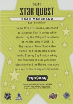 2019-20 Upper Deck Synergy - Star Quest Die Cut #SQ-15 Brad Marchand Back