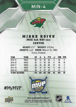 2019-20 Upper Deck My MVP Minnesota Wild  #MIN-4 Mikko Koivu Back