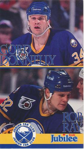 1992-93 Jubilee Foods Kids Club Buffalo Sabres #NNO Gord Donnelly / Rob Ray Front