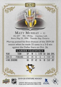 2019-20 Upper Deck Stature #69 Matt Murray Back