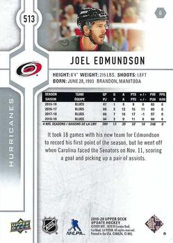 2019-20 SP Authentic - 2019-20 Upper Deck Update #513 Joel Edmundson Back