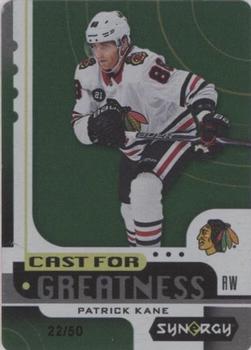 2019-20 Upper Deck Synergy - Cast for Greatness Green Achievements #CG-13 Patrick Kane Front