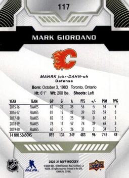 2020-21 Upper Deck MVP #117 Mark Giordano Back
