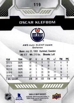 2020-21 Upper Deck MVP #119 Oscar Klefbom Back