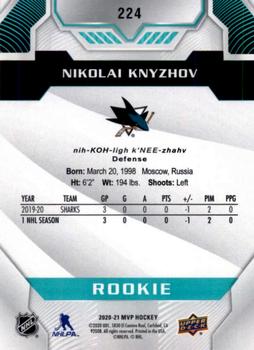 2020-21 Upper Deck MVP #224 Nikolai Knyzhov Back