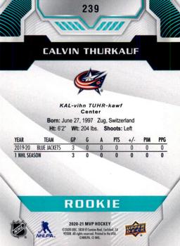 2020-21 Upper Deck MVP #239 Calvin Thurkauf Back