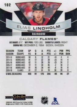 2019-20 O-Pee-Chee Platinum - Rainbow #102 Elias Lindholm Back