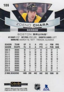 2019-20 O-Pee-Chee Platinum - Rainbow #106 Zdeno Chara Back