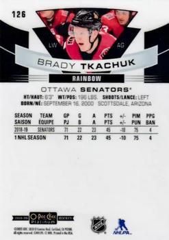 2019-20 O-Pee-Chee Platinum - Rainbow #126 Brady Tkachuk Back