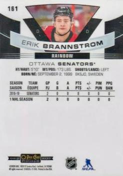 2019-20 O-Pee-Chee Platinum - Rainbow #161 Erik Brannstrom Back