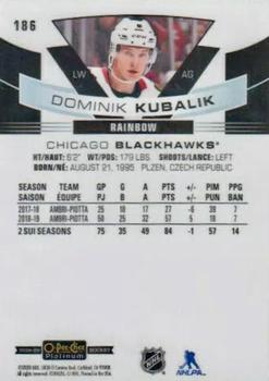 2019-20 O-Pee-Chee Platinum - Rainbow #186 Dominik Kubalik Back