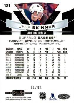 2019-20 O-Pee-Chee Platinum - Arctic Freeze #123 Jeff Skinner Back