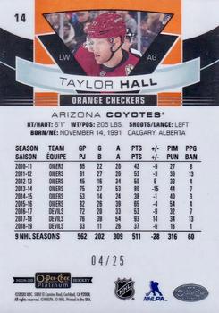 2019-20 O-Pee-Chee Platinum - Orange Checkers #14 Taylor Hall Back