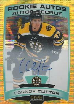 2019-20 O-Pee-Chee Platinum - Rookie Autos Seismic Gold #R-CC Connor Clifton Front