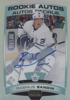 2019-20 O-Pee-Chee Platinum - Rookie Autos Rainbow #R-SA Rasmus Sandin Front