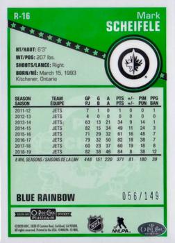 2019-20 O-Pee-Chee Platinum - Retro Blue Rainbow #R-16 Mark Scheifele Back