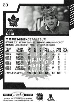 2020-21 O-Pee-Chee #23 Cody Ceci Back