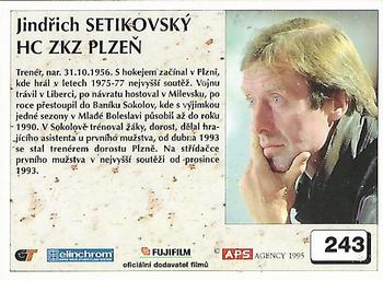 1995-96 APS Extraliga (Czech) #243 Jindrich Setikovsky Back