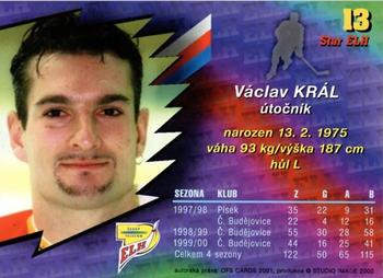2000-01 Czech OFS - Star Emerald #13 Vaclav Kral Back