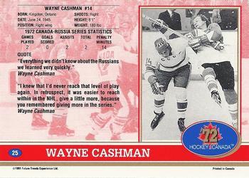 1991-92 Future Trends Canada ’72 - Gold Paint Autographs Swirl #25 Wayne Cashman Back