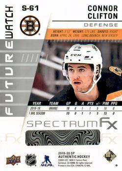 2019-20 SP Authentic - Spectrum FX #S-61 Connor Clifton Back