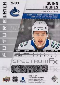 2019-20 SP Authentic - Spectrum FX #S-97 Quinn Hughes Back