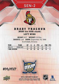 2019-20 Upper Deck My MVP Ottawa Senators #SEN-2 Brady Tkachuk Back