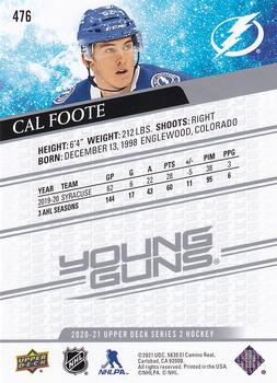 2020-21 Upper Deck #476 Cal Foote Back