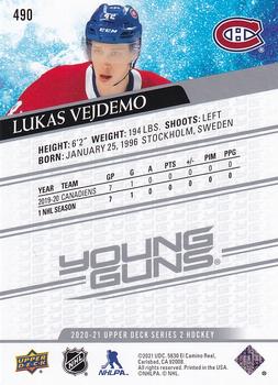 2020-21 Upper Deck #490 Lukas Vejdemo Back