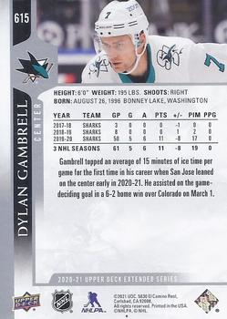 2020-21 Upper Deck #615 Dylan Gambrell Back