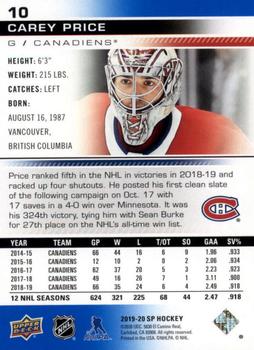 2019-20 SP - Blue #10 Carey Price Back