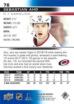 2019-20 SP - Blue #76 Sebastian Aho Back