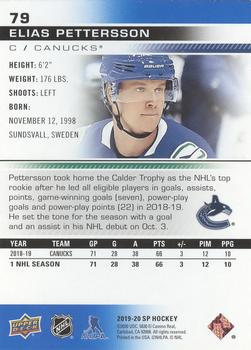 2019-20 SP - Blue #79 Elias Pettersson Back