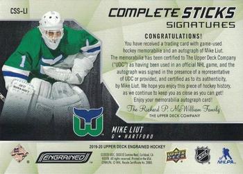 2019-20 Upper Deck Engrained - Complete Sticks Signatures #CSS-LI Mike Liut Back