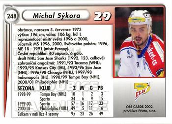 2001-02 Czech OFS #248 Michal Sykora Back