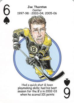 2013 Hero Decks Boston Bruins Hockey Heroes Playing Cards #6♠ Joe Thornton Front