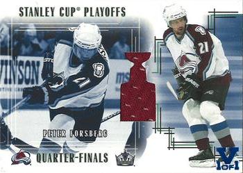 2015-16 In The Game Final Vault - 2002-03 Be A Player Memorabilia - Stanley Cup Playoffs (Blue Vault Stamp) #SC-12 Peter Forsberg Front