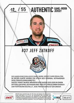 2019-20 Playercards (DEL) - Jersey Cards #JC13 Jeff Zatkoff Back