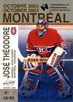 2003-04 Pacific - Montreal International #2 Jose Theodore / Jermaine Copeland Front