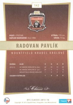 2015-16 OFS Classic Série I #142 Radovan Pavlik Back