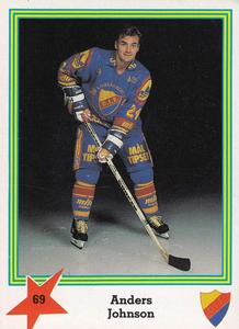 1989-90 Semic Elitserien (Swedish) Stickers #69 Anders Johnson Front