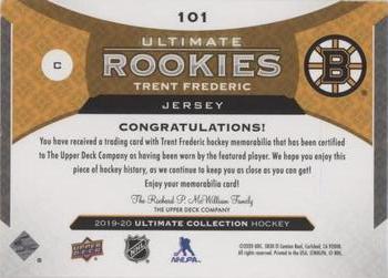 2019-20 Upper Deck Ultimate Collection - Ultimate Rookies Jersey #101 Trent Frederic Back